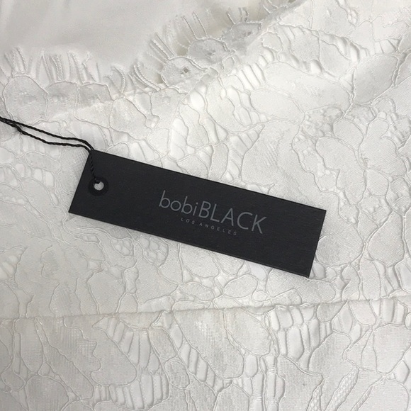 Bobi Black - Mixed Chiffon Lace Bodycon Dress - Picture 6 of 6